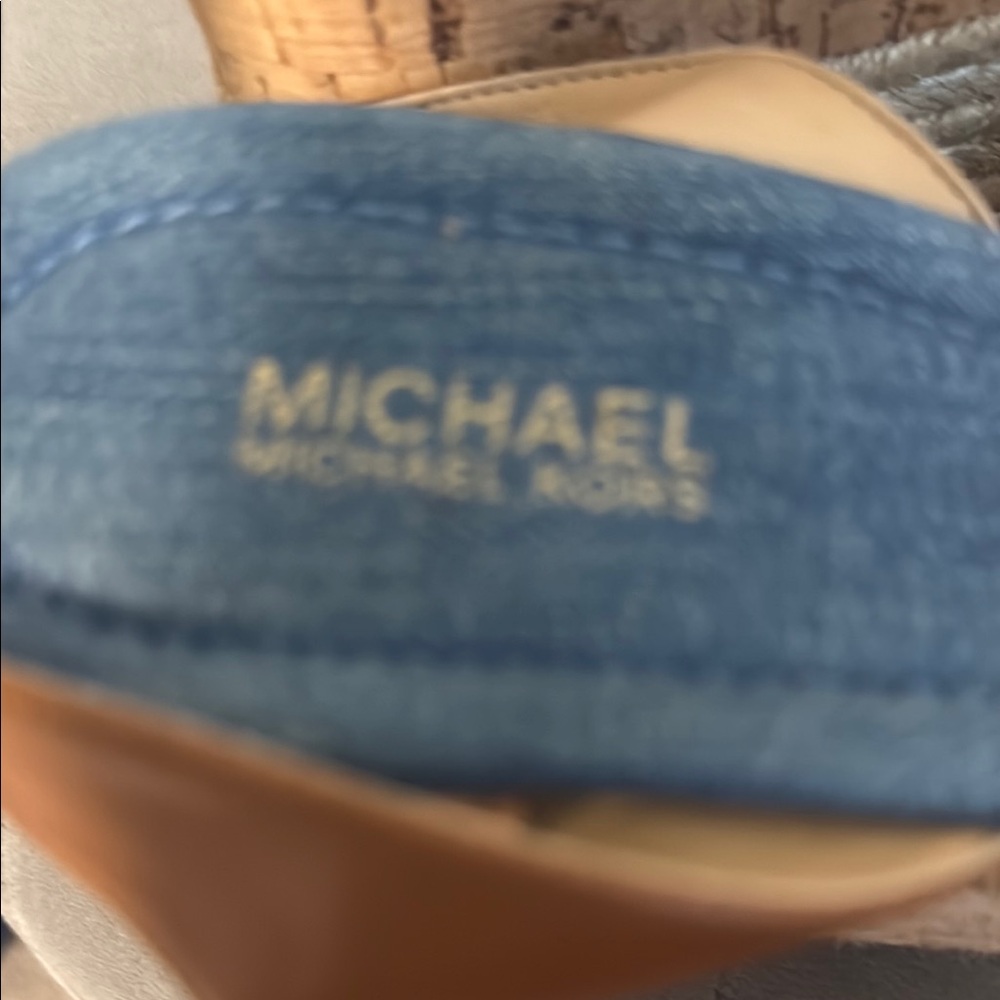 Michael Kors Blue and Tan Espadrille Wedges - Picture 5 of 7